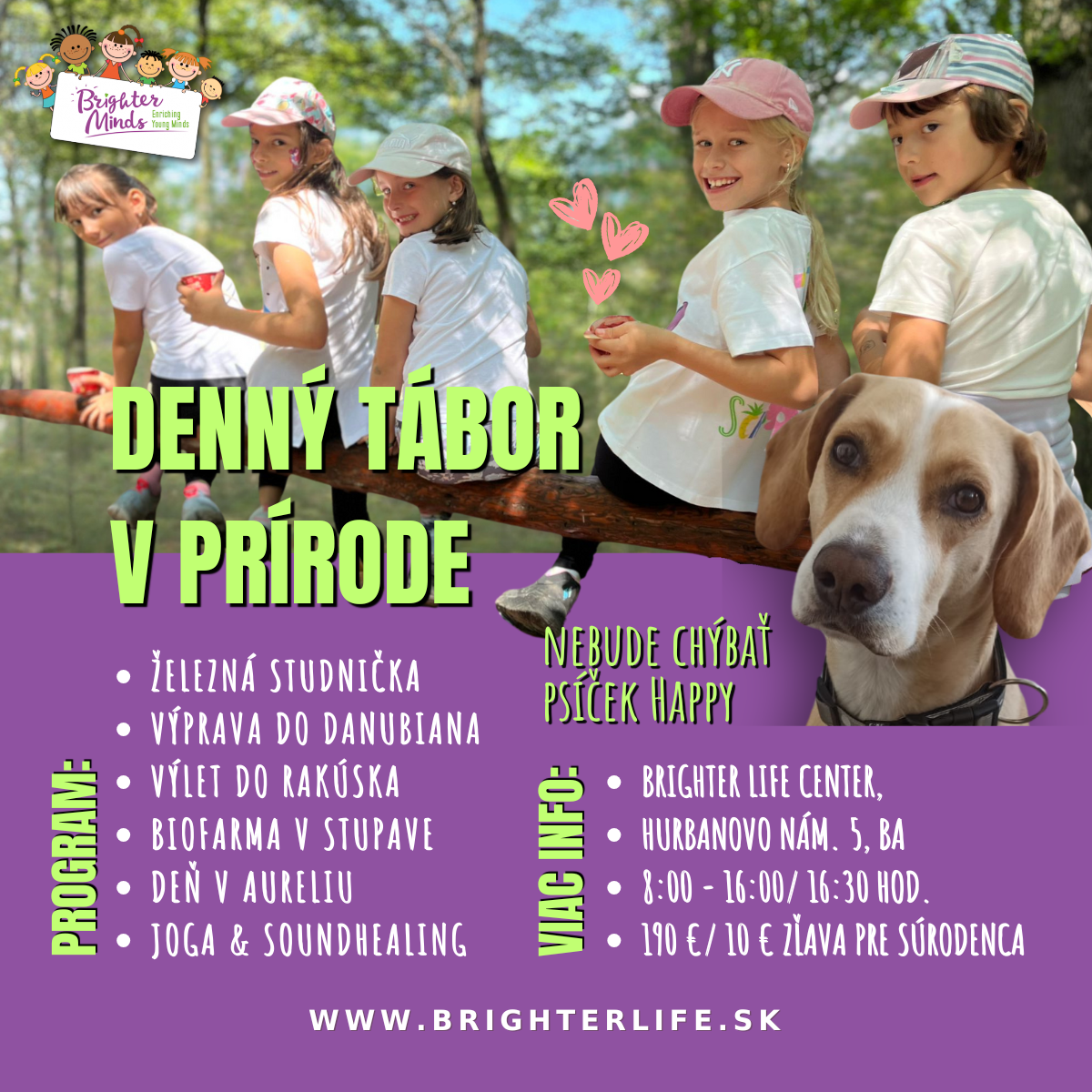 Letný tábor v prírode Brighter Minds