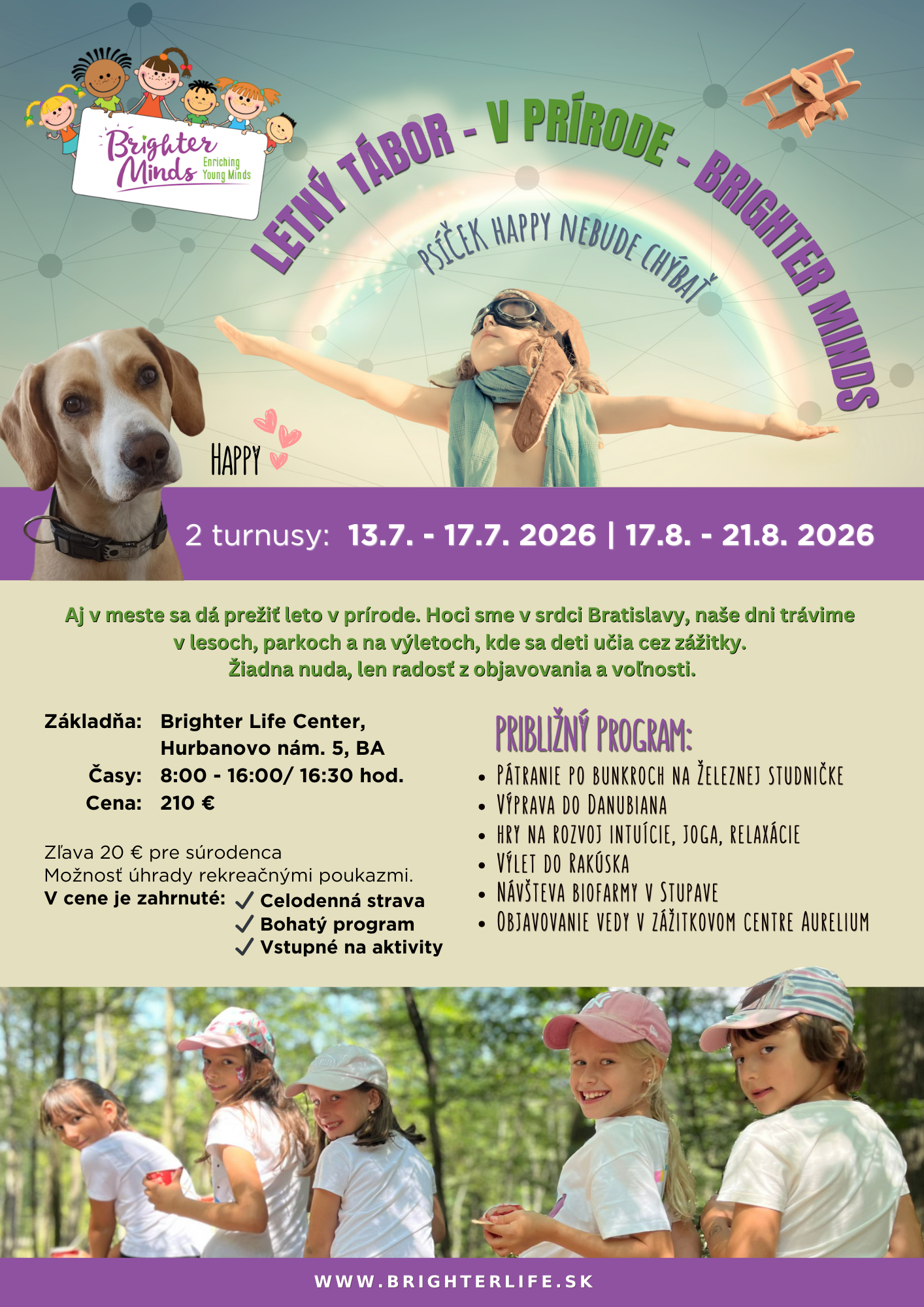 Letný tábor v prírode Brighter Minds
