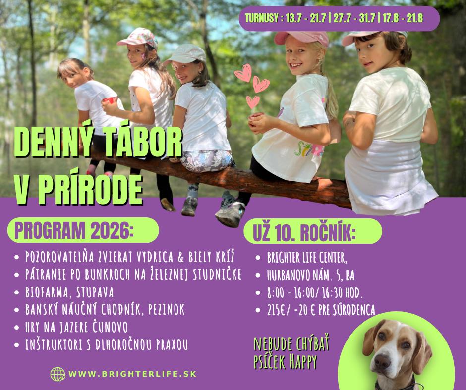 Letný tábor v prírode Brighter Life s Happym
